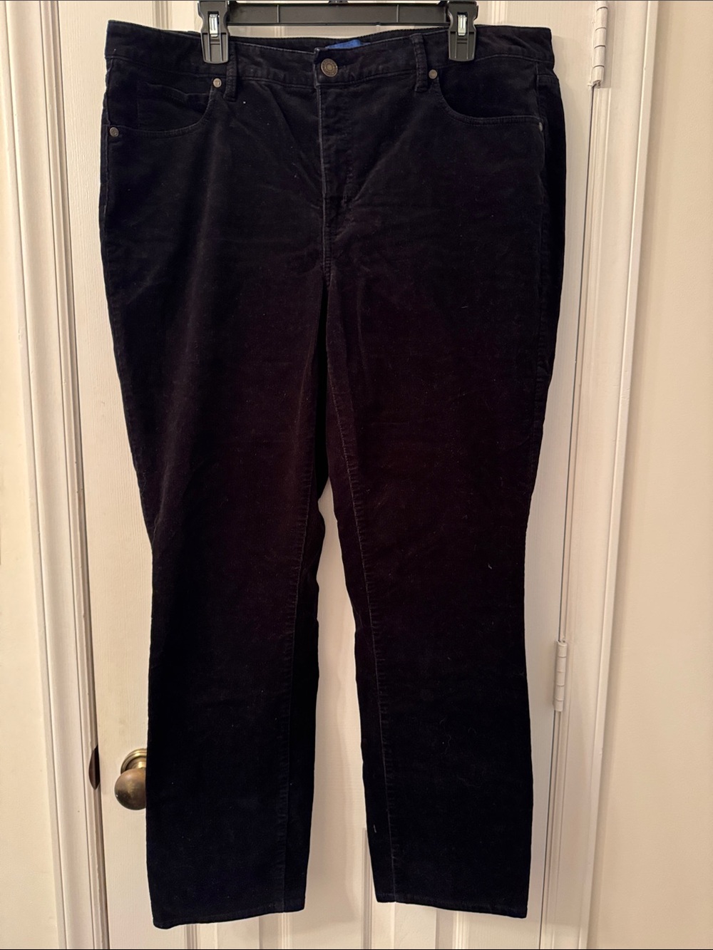 Talbots Black Corduroy Straight-Leg Pants